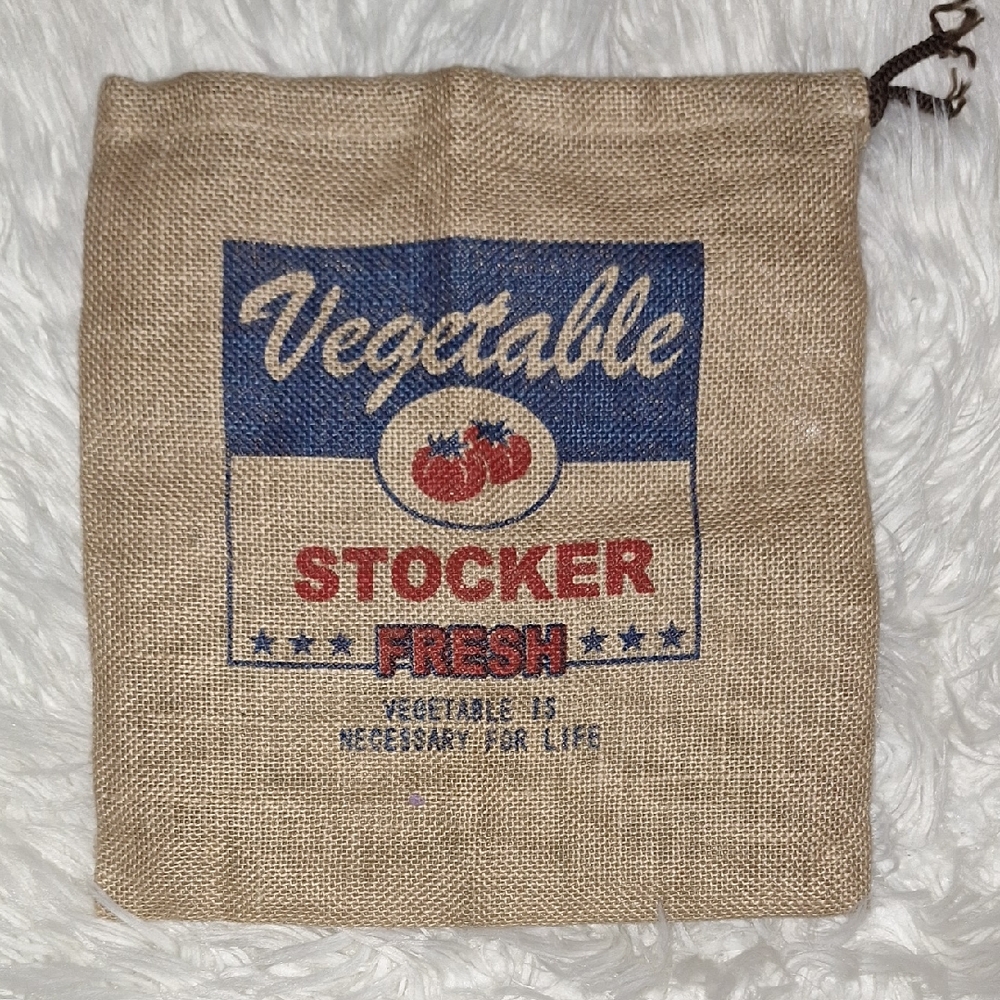 Daiso Tan and Blue Vegetable Stocker Bag